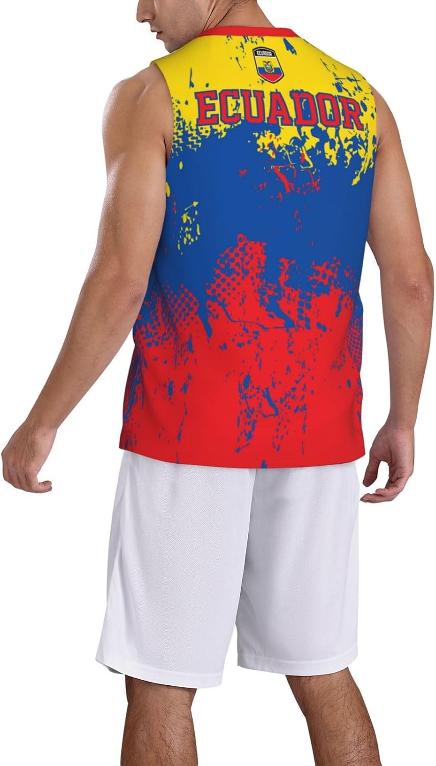 Maillot de basket-ball avec motif drapeau de l'Équateur - Maillot de basketball - Impression 3D complète - Image 2