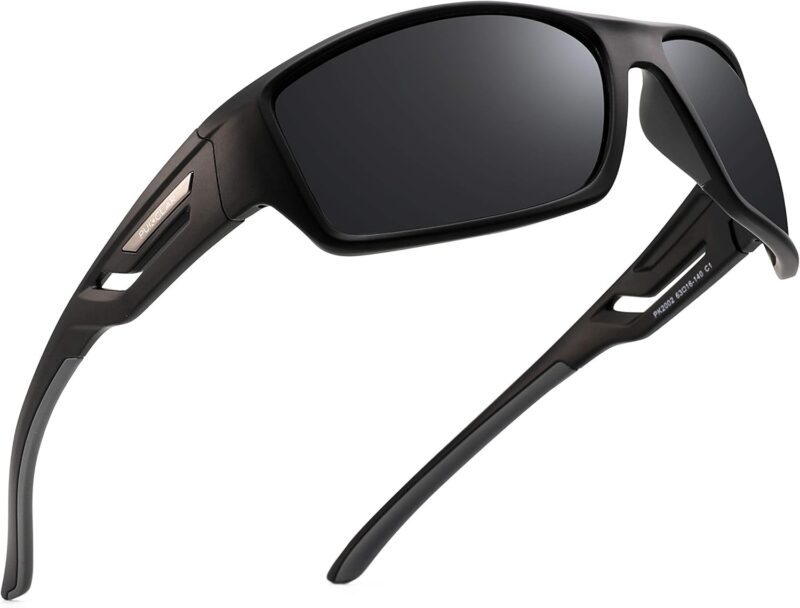 PUKCLAR Lunettes de soleil Hommes Polarisées avec Protection UV400 et Monture TR90 Ultralégère pour un Confort Quotidien en Conduite Ville et Loisirs