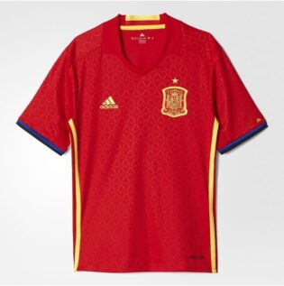 adidas Espagne Domicile Replica UEFA Euro 2016 Maillot manches courtes Garçon