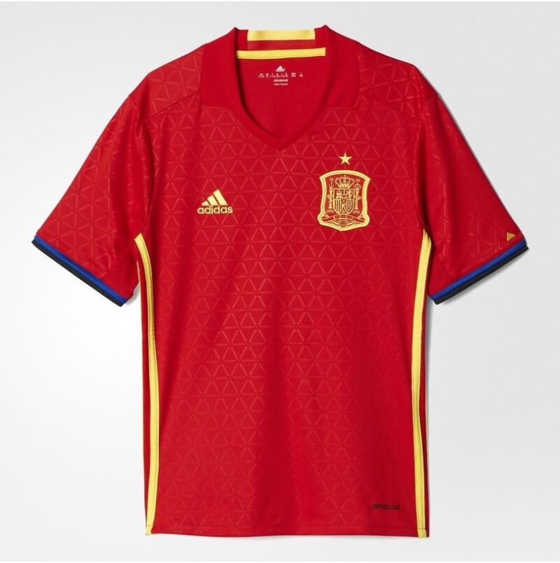adidas Espagne Domicile Replica UEFA Euro 2016 Maillot manches courtes Garçon