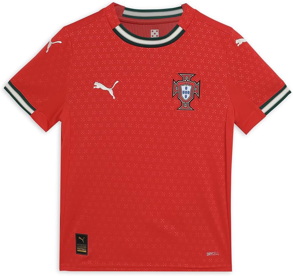 Puma Jr 779193 Veste de football pour enfant Séchage rapide Maillot FPF domicile Réplique