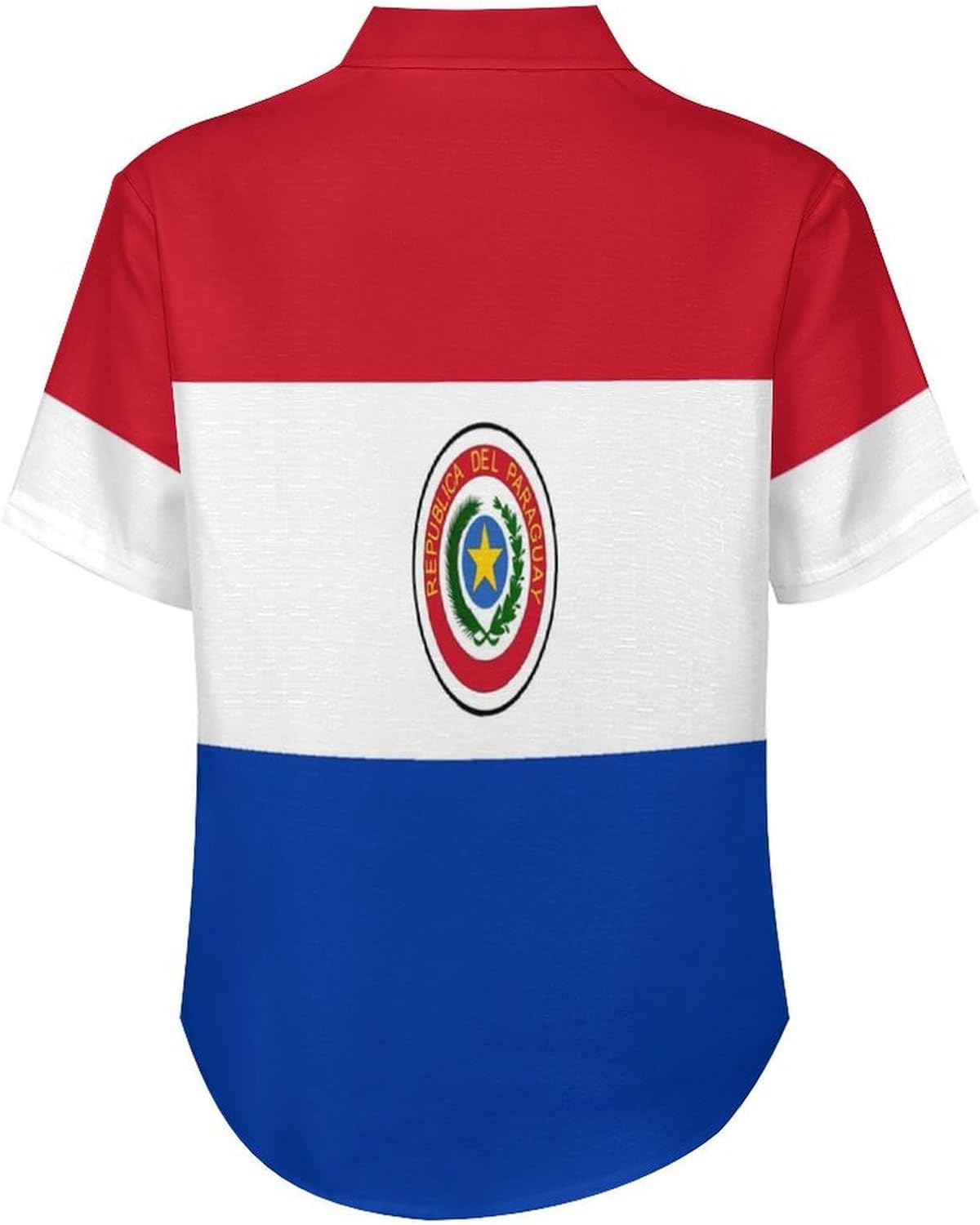Chemise Paraguay Drapeau avec Boutonnière - Chemise Hawaïenne pour Homme - Manches Courtes - Imprimé - Chemises de Plage Décontractée pour Adulte - Image 3