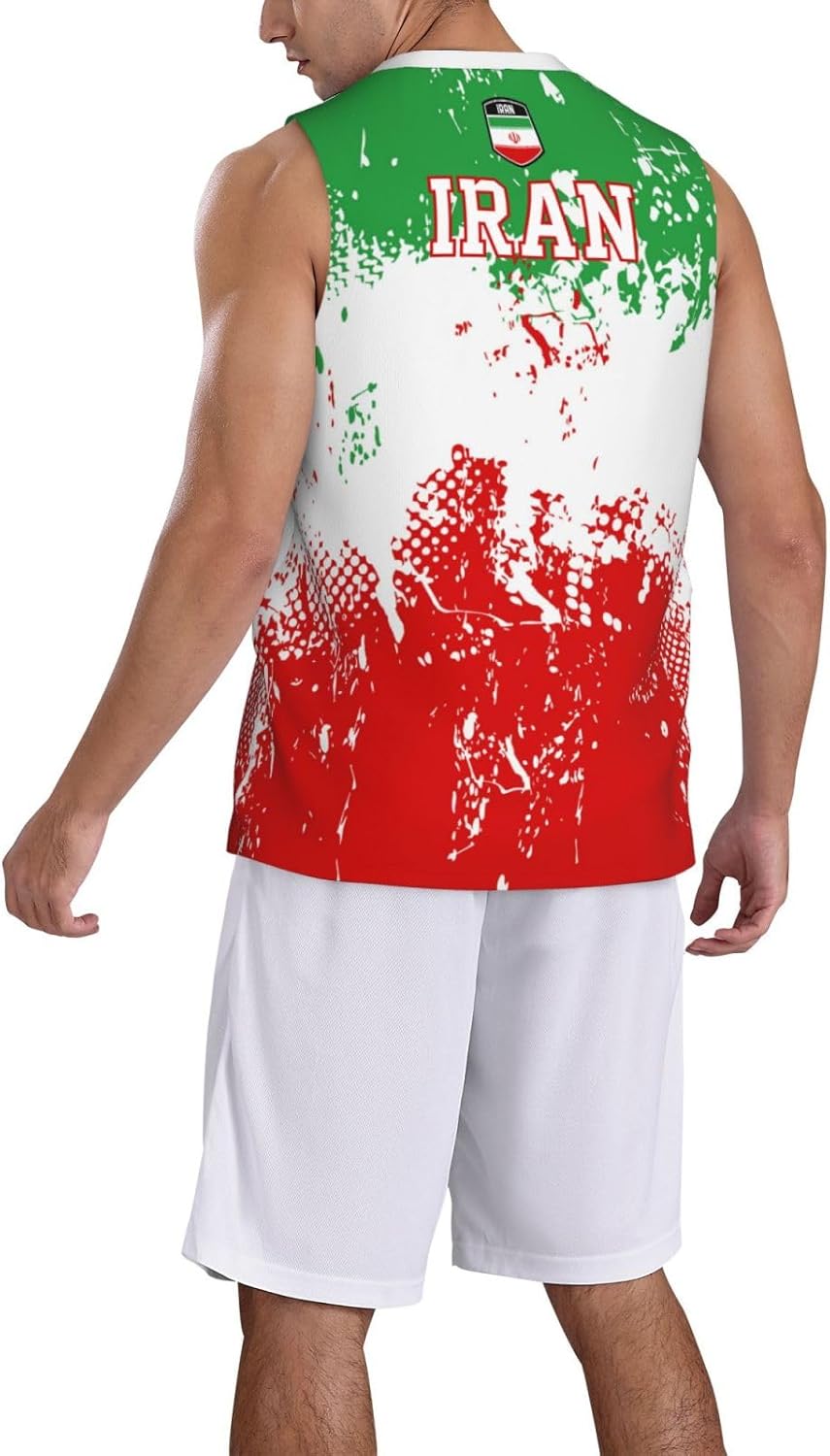 Maillot de basket-ball avec motif drapeau de l'Iran - Impression 3D complète - Image 2