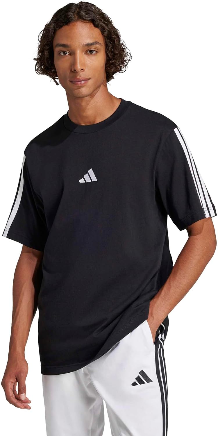 Adidas Essentials Three Stripes Single Jersey Tee T-Shirt Homme (Lot de 1) - Image 4