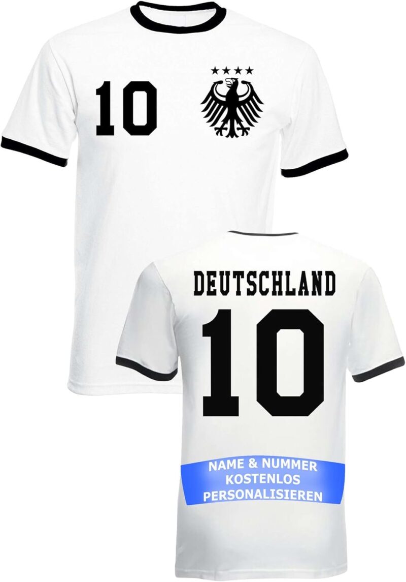 T-Shirt Homme Maillot de Football Allemagne avec Nom et Numéro Personnalisés
