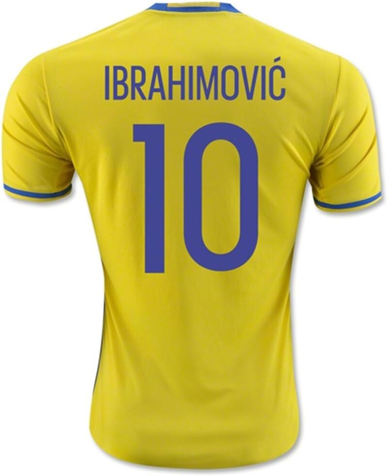 Super Hot 2016 2017 Suède 10 Zlatan Ibrahimovic Domicile Football Soccer Jersey en jaune