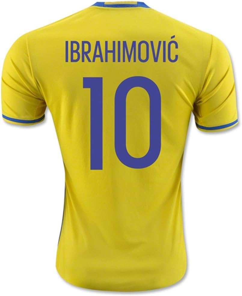 Super Hot 2016 2017 Suède 10 Zlatan Ibrahimovic Domicile Football Soccer Jersey en jaune