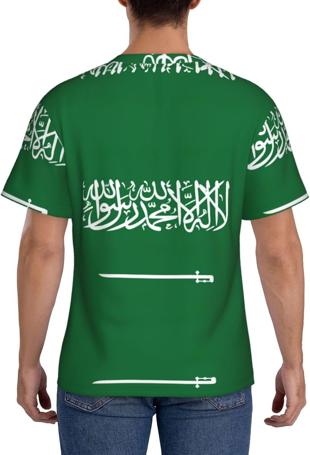 Lot de t-shirts imprimés drapeau de l'Arabie saoudite, T-shirts en polyester frais et respirants, maillots de corps restés rentrés pour homme - Image 3