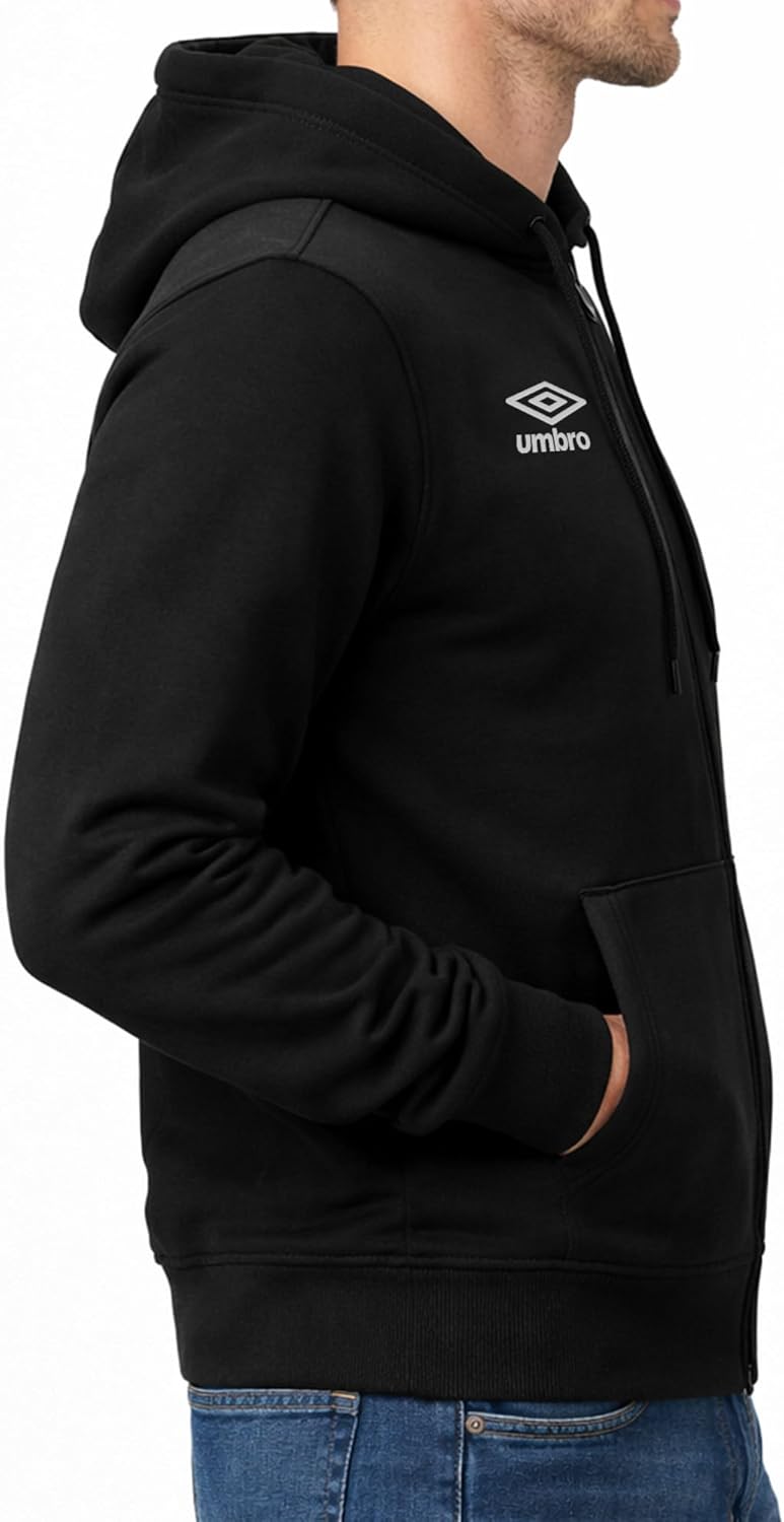 Umbro - Sweat à Capuche Homme, Fermeture zippée intégrale, Poches Kangourou, Coton Doux, Coupe Confortable, Sweat Sport et Casual - Image 2