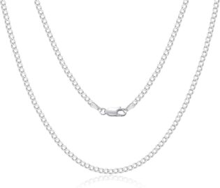 Chaîne en argent sterling 925 pour homme et femme avec boîte cadeau 2/3/4 mm, 18 inches, Argent sterling