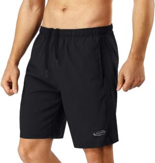MOBIUSPHY Short Sport Homme Shorts de Sport Running Shorts Gym Football Short Jogging Hommes Pantalons Tennis Fitness avec Poches Short d'escalade Casual Pantalon de survêtement Noir