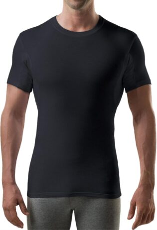 Maillot antitranspiration pour Homme avec Coussinets d'aisselles antitranspirants (Coupe Slim, col Rond)
