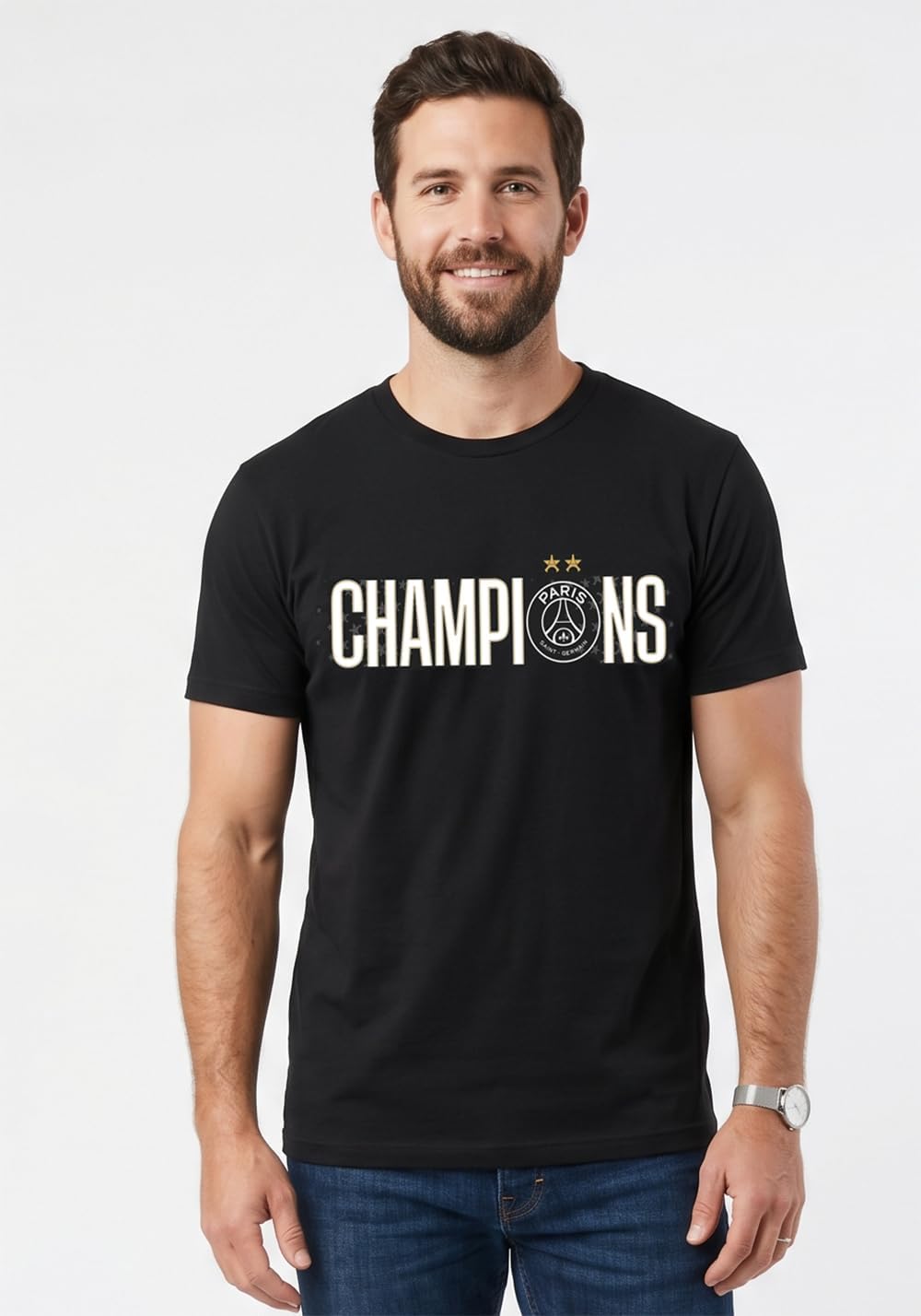 PSG T-Shirt Champions - 2 étoiles - Collection Officielle Paris Saint Germain - Image 2