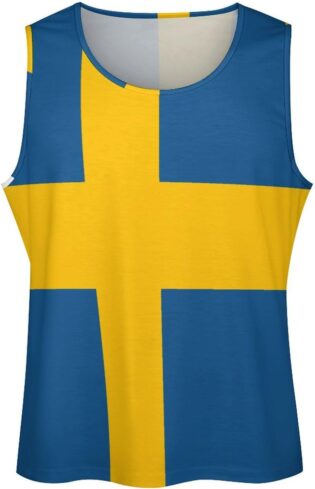 61QBb4kGFFL._AC_SL1500_.jpg Homme Débardeur de Sport T-Shirt Suède Gilet sans Manche Maillot Mode Urbain - Muscle Shirt Workout Bodybuilding Fitness Muscle T-Shirts