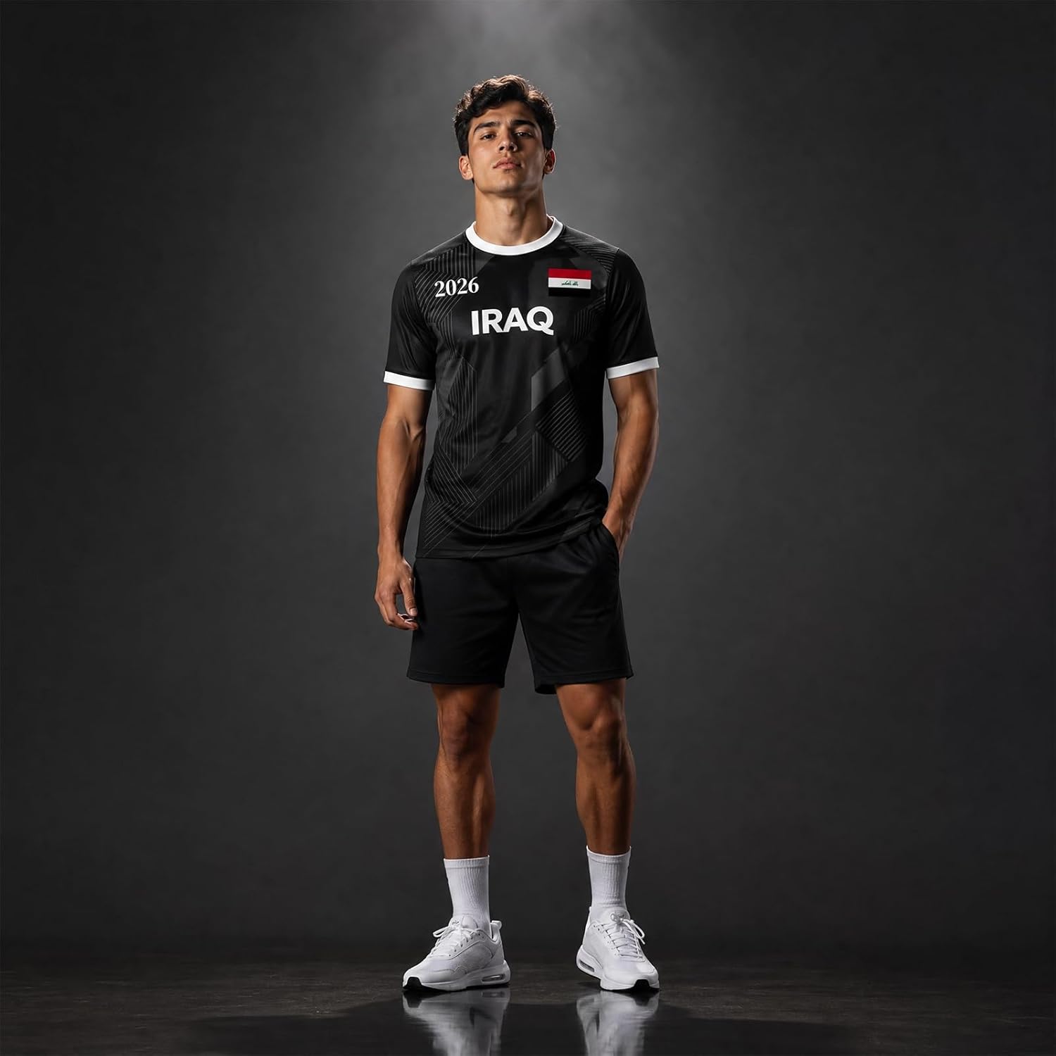 Maillot de Football personnalisé pour la Coupe du Monde 2026, avec nom et numéro, Maillot personnalisé sur Le thème de la Coupe du Monde, pour Les Fans de Football (Irak-1) - Image 2