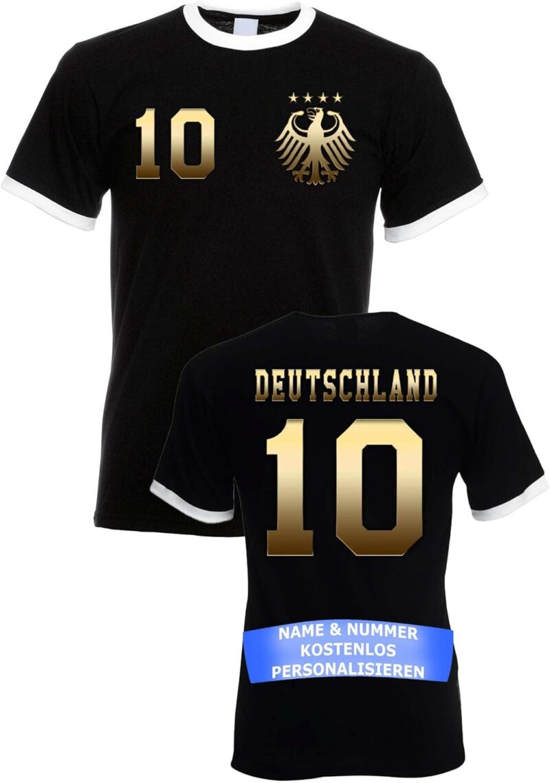 T-Shirt Homme Maillot de Football Allemagne avec Nom et Numéro Personnalisés