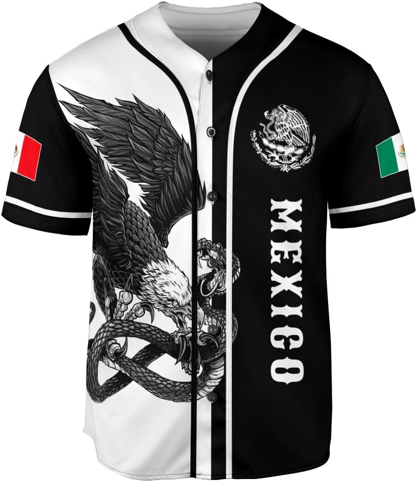 Maillot de baseball mexicain, maillot drapeau du Mexique pour homme et femme, aigle mexicain unisexe chemise cadeaux de sport - Image 2