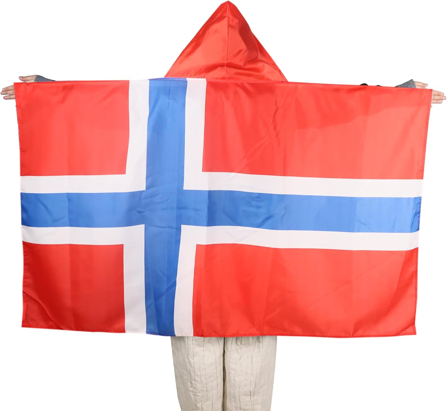 AZ FLAG Drapeau Norvège 150x90 cm - Cape Drapeau Norvégien 100% Polyester Avec Manches Intégrées - Body Flag 80g - Image 2