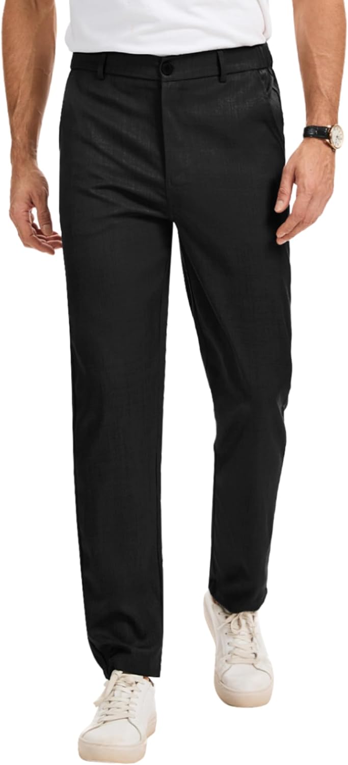 LVCBL Homme Pantalon Chino plissé, Infroissable, Coupe Classique M-3XL