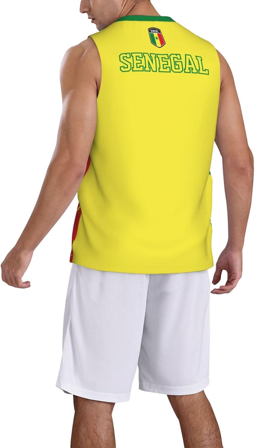Maillot de basket-ball avec motif drapeau du Sénégal - Motif imprimé 3D - Image 2