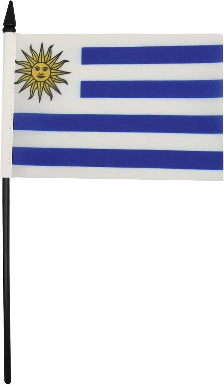 AZ FLAG - Drapeau De Table Uruguay - 15x10 cm - Mini Drapeau Uruguayen De Bureau 100% Polyester Avec Hampe De 25cm Et Socle En Plastique Noir - Image 3