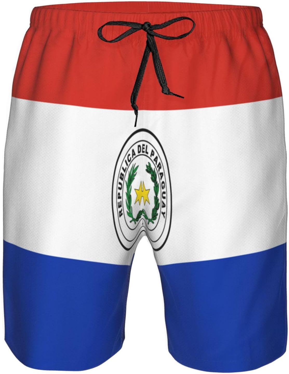 Maillot de Bain Homme à séchage Rapide, Motif emblème National du Paraguay ; Short de Bain de Plage, Motif emblème National du Zimbabwe. - Image 3