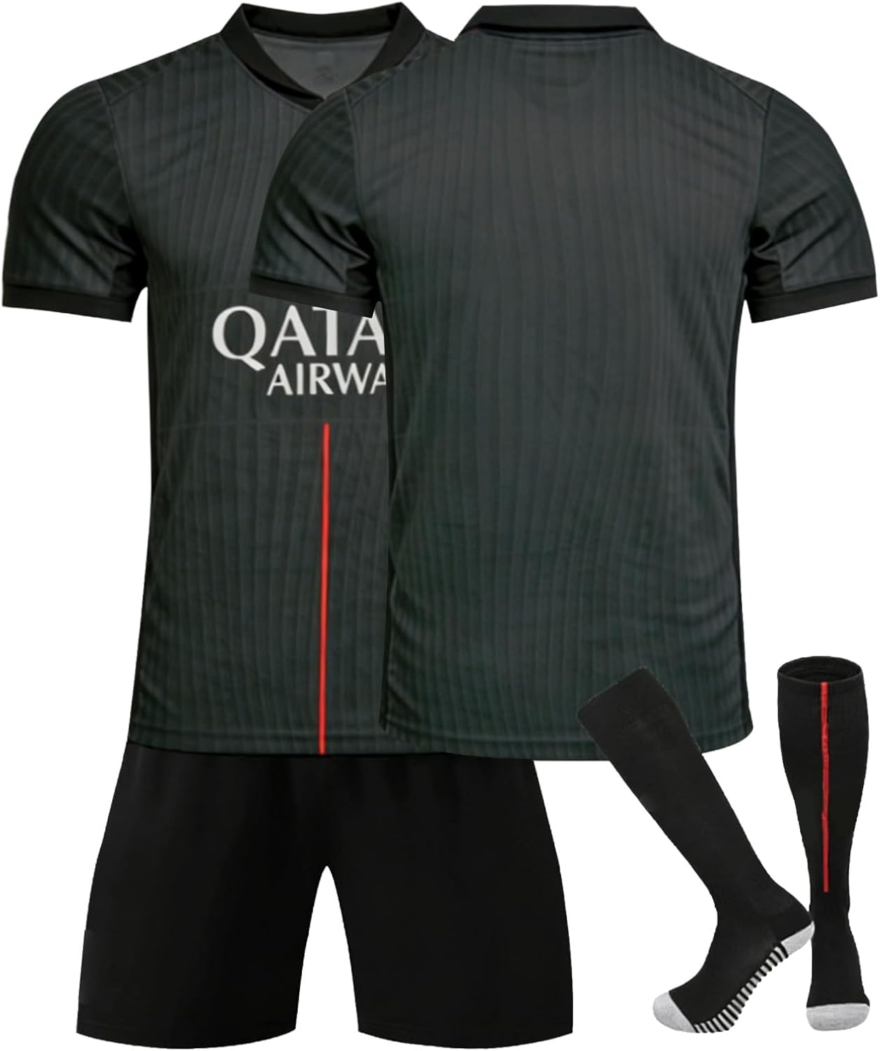 Maillot de Foot PSG pour Enfant, Personnalisable avec prénom et numéro au Choix, Tissu Sport Respirant et séchage Rapide, Ensemble Complet : Maillot + Short + Chaussettes de Sport - Image 3