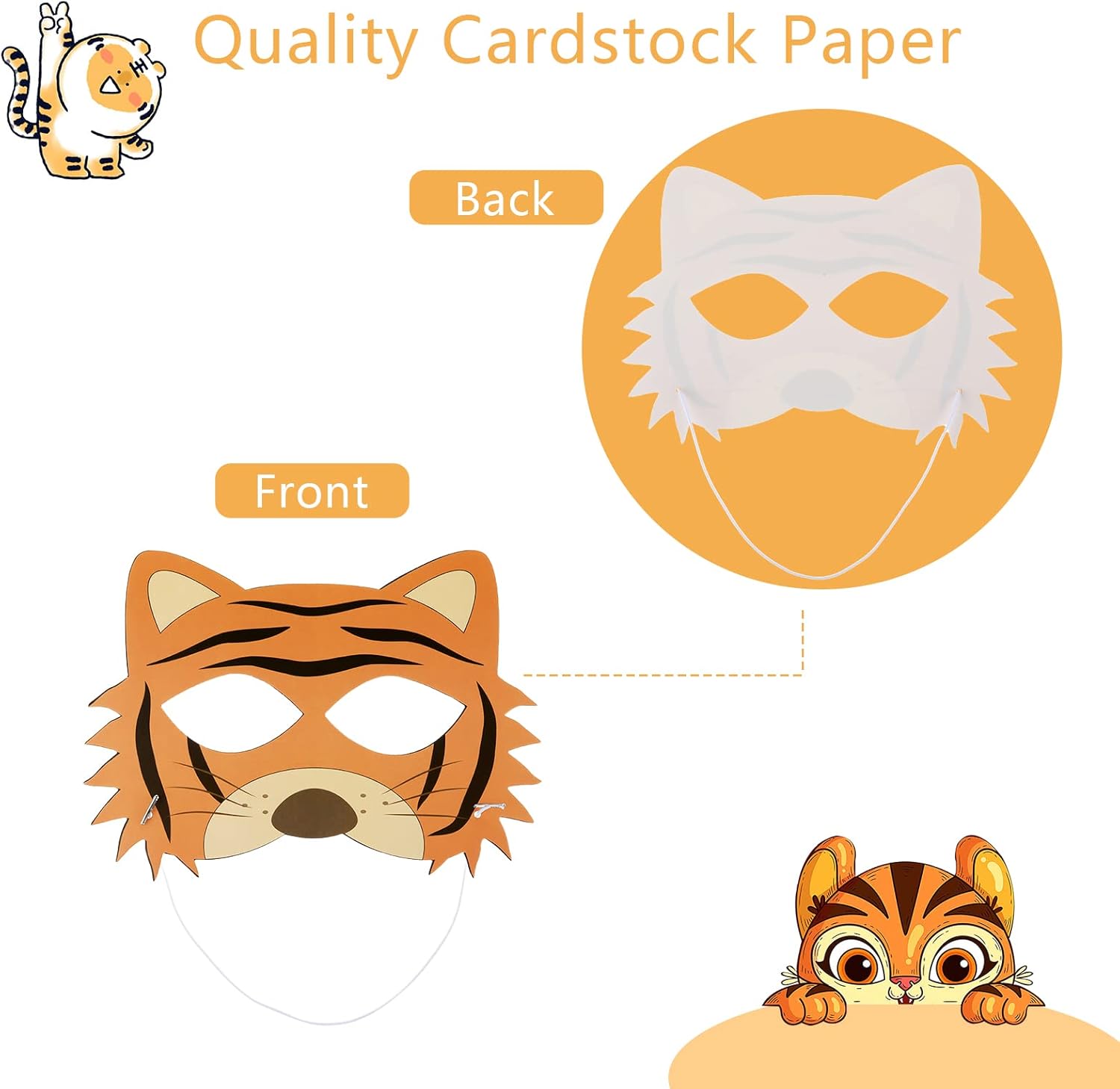 Abeillo 15 pièces masques d'animaux accessoires de fête animaux sauvages jungle safari accessoires de fête d'anniversaire costumes d'animaux fournitures de fête et décorations - Image 4