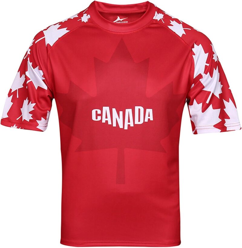 Maillot de football manches courtes Canada T-shirt de supporter pour les fans Courte Maillot De Foot Imprimé Séchage Rapide Respirant courtes décontracté pour les loisirs et les jours de match