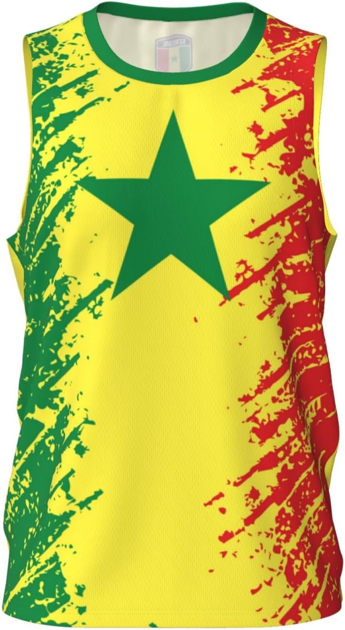 Maillot de basket-ball avec motif drapeau du Sénégal - Motif imprimé 3D - Image 4