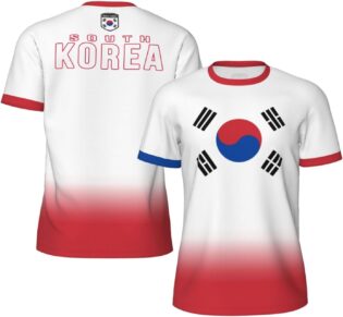 61lGG9jNn3L._AC_SL1500_.jpg T-Shirt en Jersey avec Drapeau de la Corée du Sud, dégradé de Couleurs, imprimé 3D, idéal pour la Course à Pied, Le Cyclisme, Le Football et Le Fitness.