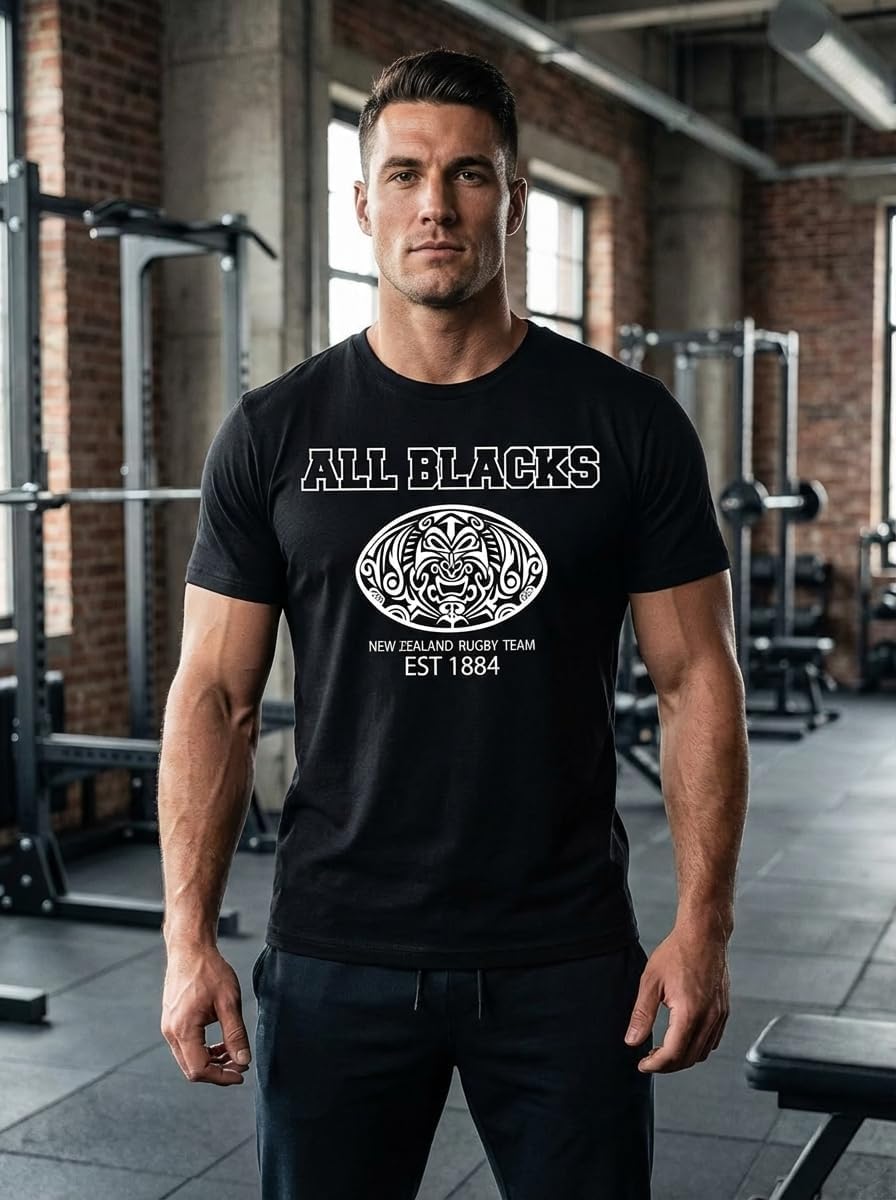 Homme Rugby All Blacks T-Shirt. Équipe Nationale Rugby de Nouvelle-Zélande. Casual Wear - Image 3
