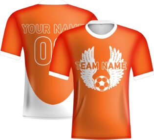 Maillot de football des Pays-Bas pour homme – T-shirt Hollande ailes d'ange – T-shirt de football européen orange vif pour lui – Maillot de nom de l'équipe personnalisé