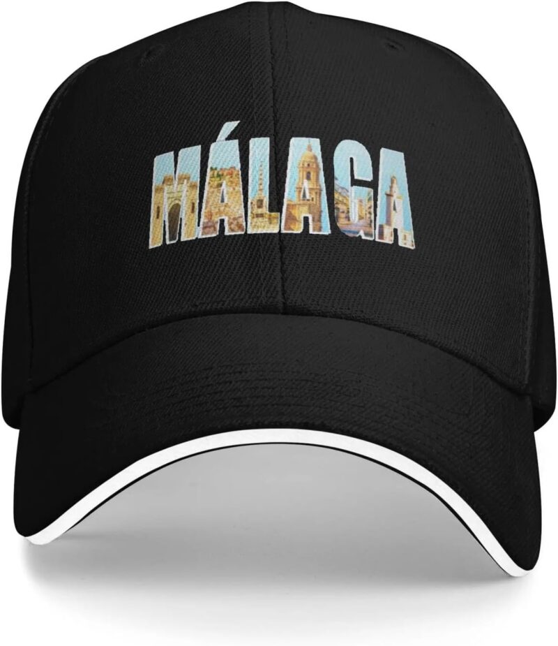 Malaga Spain 3 Camping Baseball Caps Mens Custom Snapback Cap Womens Summer Sunscreen Hat