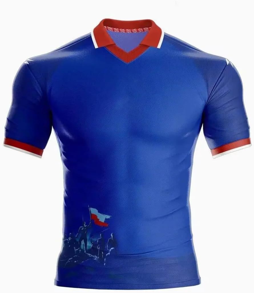 Maillot de Football Haïti Coupe du Monde 2026, Polyester Technique, Manches Courtes, Col Rond, Respirant, Unisexe, Adulte - Image 2