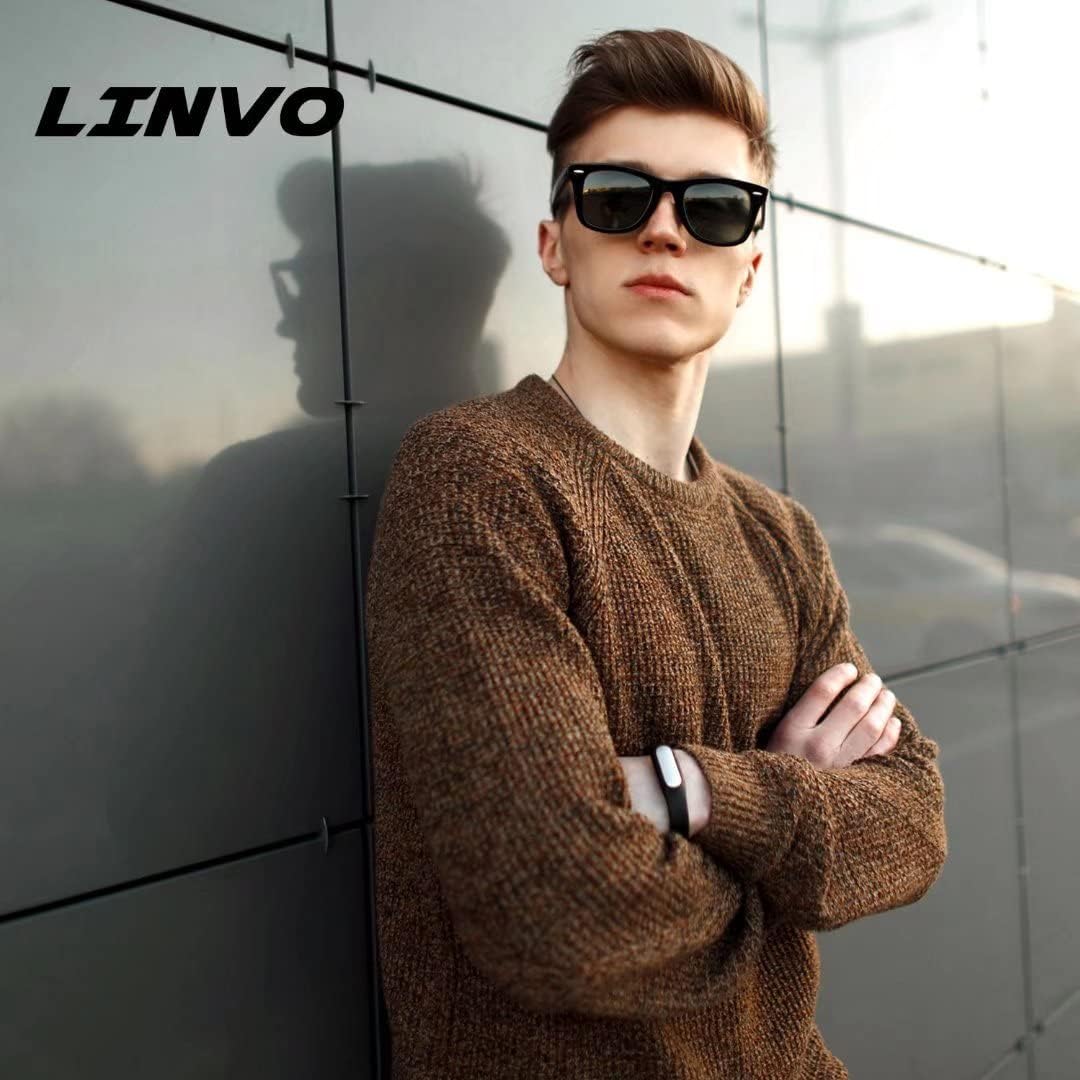 LINVO Lunettes de Soleil Polarisées pour Homme Femme Classique Lunettes de Conduite Anti-UV Lunettes de Soleil Design Rétro des Années 80 - Image 2
