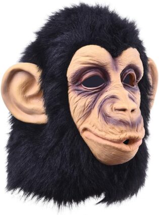 61qsQWEXnrL._AC_SL1001_.jpg Masques En Latex De Singe, Chimpanzee Costume, Halloween Masque De Carnaval Adulte, Couvre-Chef Masque D'animal Drôle Pour Halloween Cosplay
