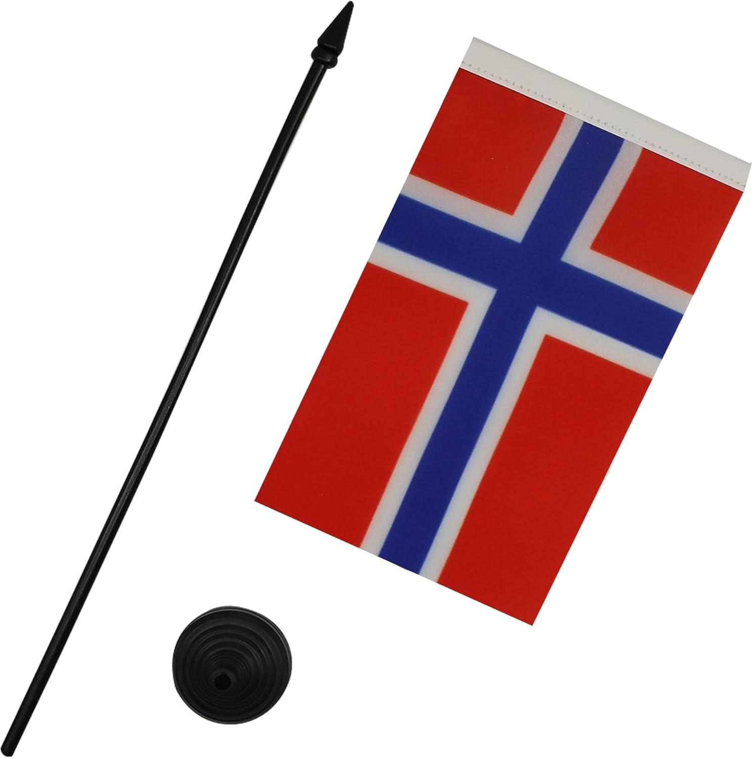AZ FLAG - Drapeau De Table Norvège - 15x10 cm - Mini Drapeau Norvégien De Bureau 100% Polyester Avec Hampe De 25cm Et Socle En Plastique Noir - Image 3
