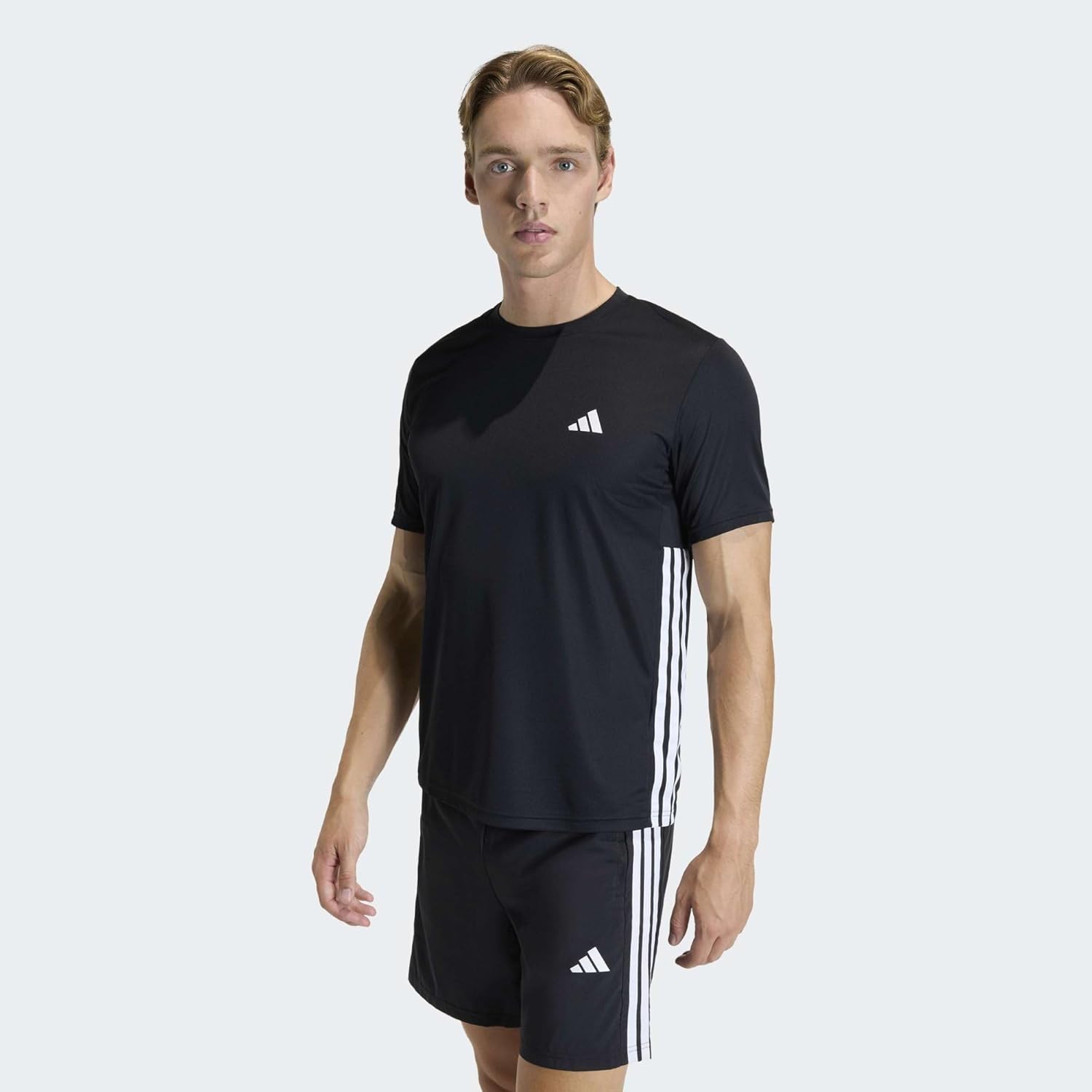 adidas Men's T-Shirt 3 Bandes Base Workout Essentials - Image 2