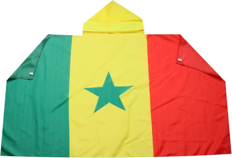 AZ FLAG Drapeau Sénégal 150x90 cm - Cape Drapeau Sénégalais 100% Polyester Avec Manches Intégrées - Body Flag 80g