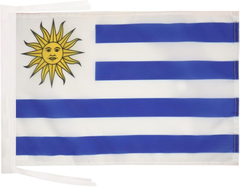 AZ FLAG - Drapeau Uruguay - 45x30 cm - Pavillon Uruguayen 100% Polyester Avec Deux Cordelettes - 20g