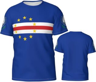 61wYijOOUDL._AC_SL1500_.jpg T-Shirt Patriotique capverdien pour Homme, imprimé en 3D, avec Drapeau du Cap-Vert. Maillot de Sport/Football.