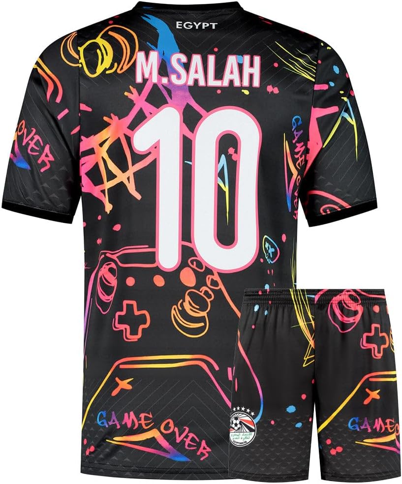 Egypte Maillot De Foot Salah - Gaming - Enfant et Adulte - Ensemble Foot