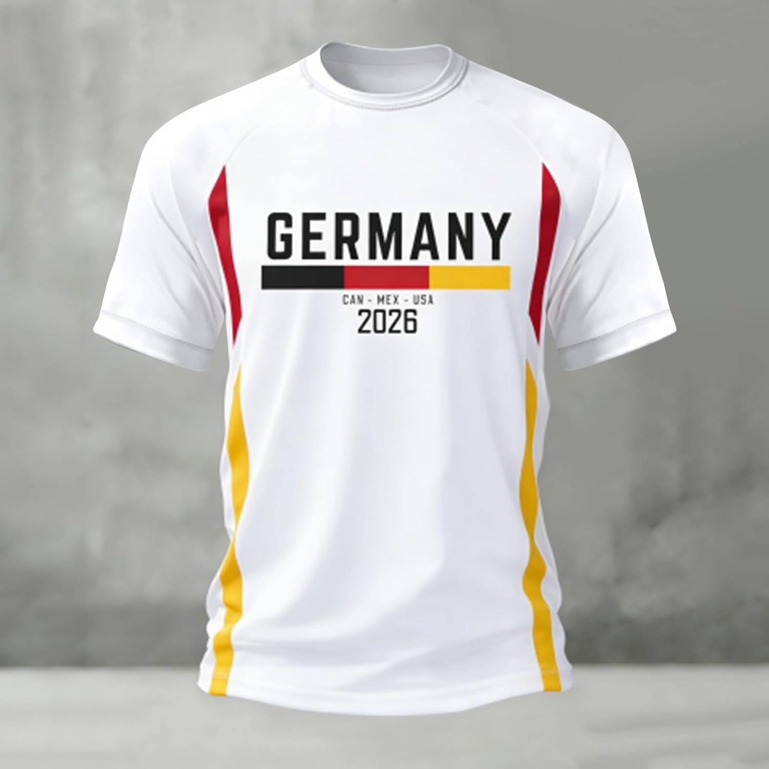 Maillot Coupe du Monde d'Allemagne Tee Shirt Homme Manche Courte en Coton Imprime Patriotique Confortable Respirant Maillot de Foot Léger Adapté aux Matches et Sorties Estivales - Image 2