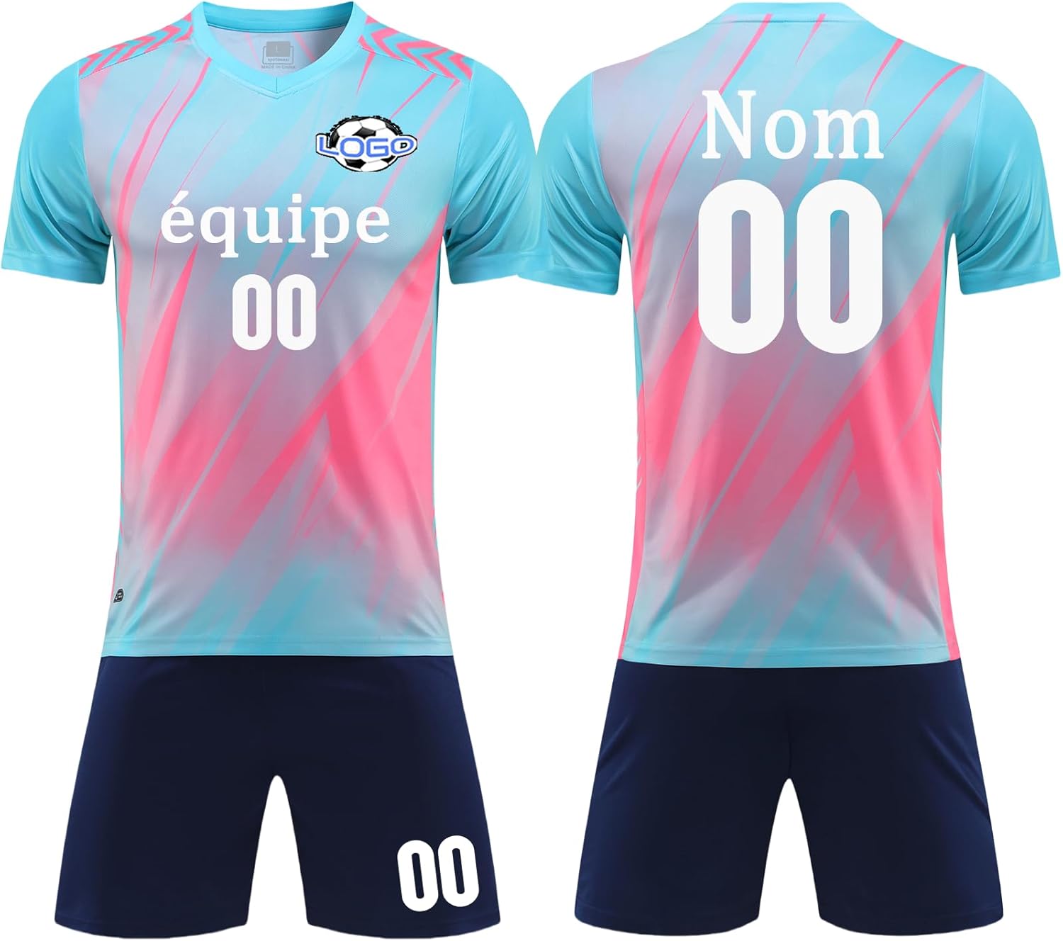 OPUTWDF Ensemble Foot Enfant Personnalisé Maillot de Foot Enfant Nom Personnalisé Numéro Logo