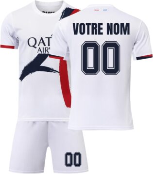 61yjT4IlZvL._AC_SL1500_.jpg Maillot 2026 Personnalisé Enfant Homme, Ensemble Maillot de Foot Paris Domicile Extérieur avec Nom et Numéro, Tenue Football pour Fans et Entraînement