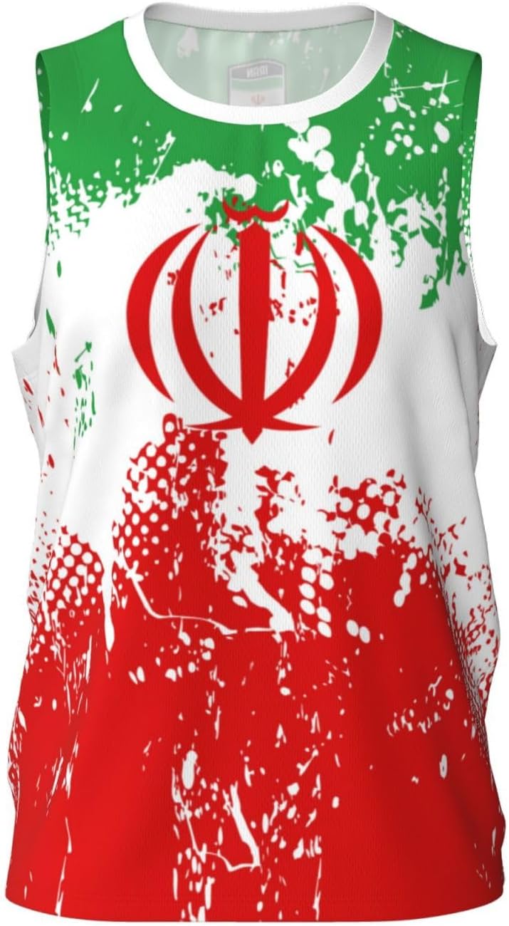 Maillot de basket-ball avec motif drapeau de l'Iran - Impression 3D complète - Image 3