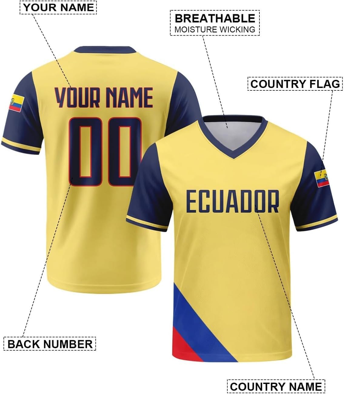 2026 Maillot de Foot Enfant Personnalisé avec Nom et Numéro T-Shirt de Football Unisexes pour Homme Garçon Adulte, Respirant, Confortable Cadeaux de Football Personnalisés - Image 3