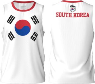 Maillot de Basket-Ball avec Drapeau de la Corée du Sud, Maillots de Sport pour Hommes, Course à Pied et Fitness
