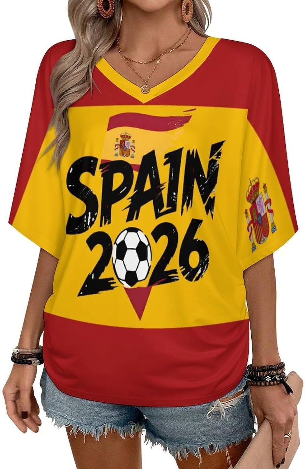 Maillot de Foot 2026 Tee Shirt Femmes T-Shirt Fan Musique Mode Streetwear Impression 3D Haut Plusieurs Modèles Disponibles Cadeaux pour Fans T Shirt d'été pour Les Fans de Football Maillot Supporter - Image 2